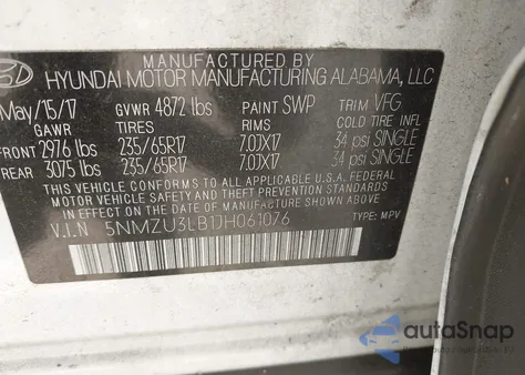 2018 Hyundai Santa Fe Sport 2.4L from USA, damaged, VIN 5NMZU3LB1JH061076